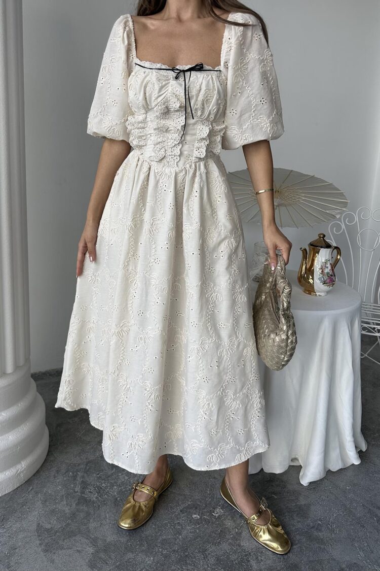 WholesaleLace Detailed Embroidered Dress