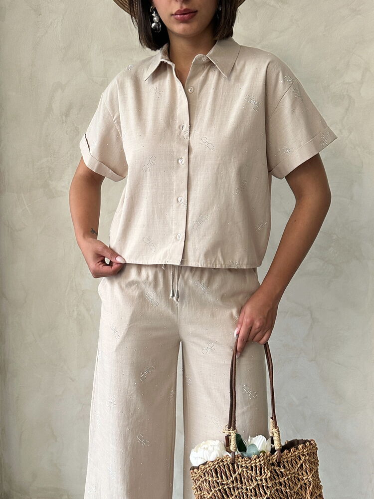 BowPrinted Shirt -|