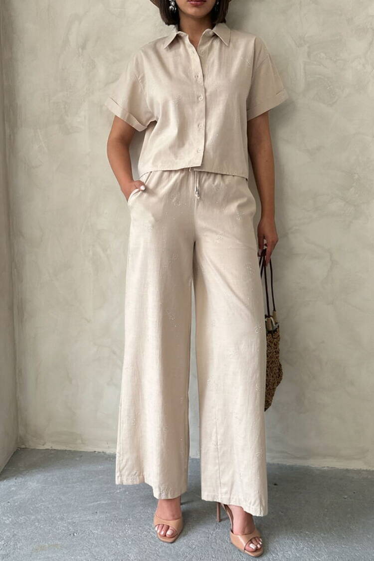 BowPrinted Pants -|