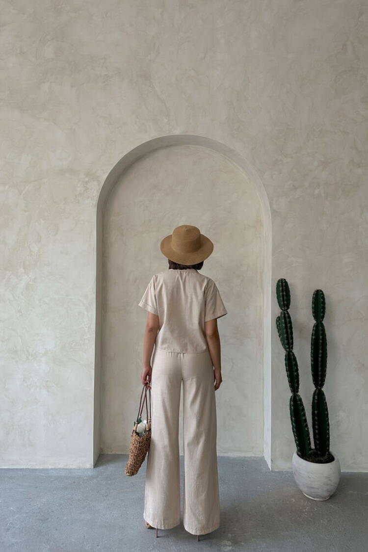 BowPrinted Pants -|