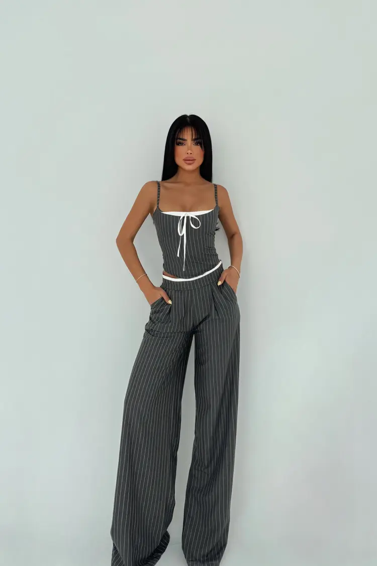 Gray Trouser Suit - Brand: EYYO ATELIER - Women's Clothing Wholesale - Globality Store