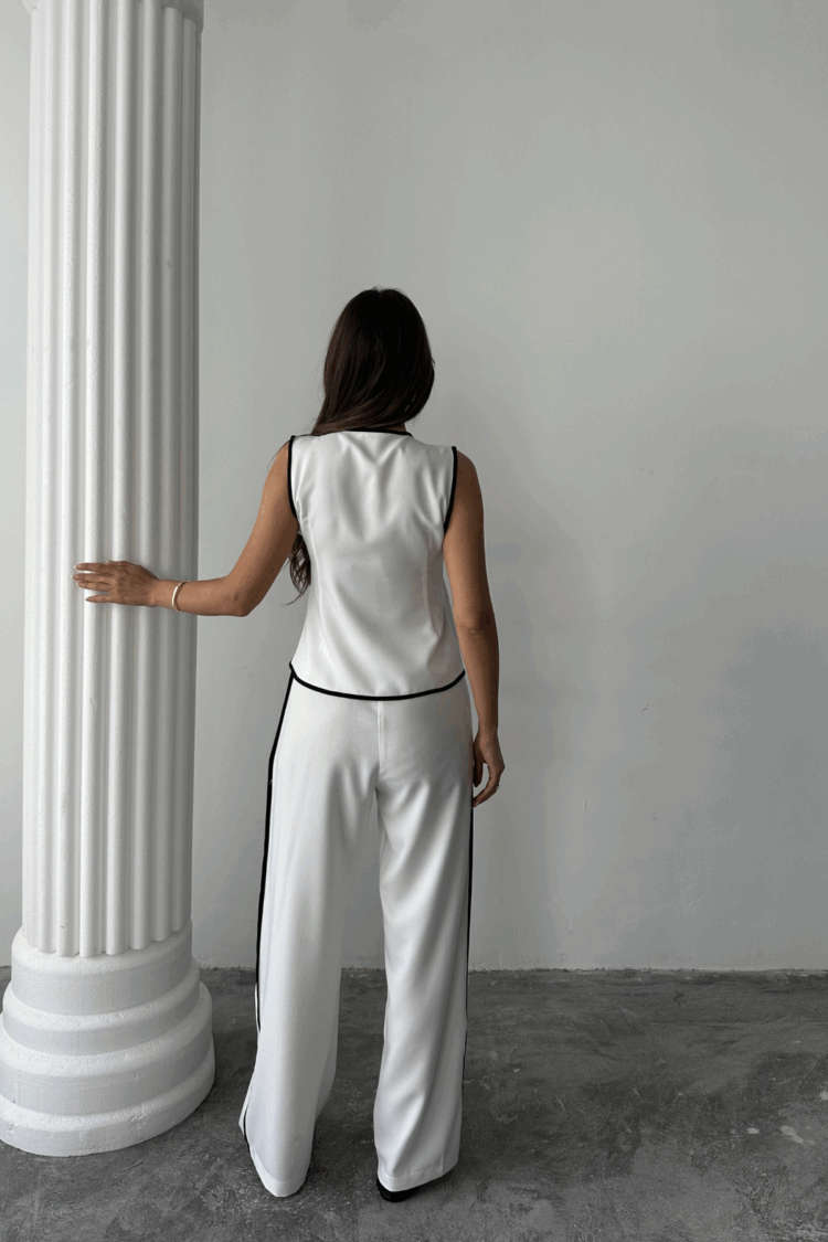 Linen Edge Connected Vest - Trousers Suit