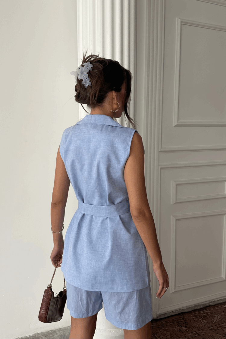 Linen Vest - Shorts Set