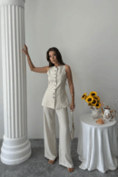Linen Vest - Trousers Suit - Brand: Ello - Women's Clothing Wholesale - Globality Store