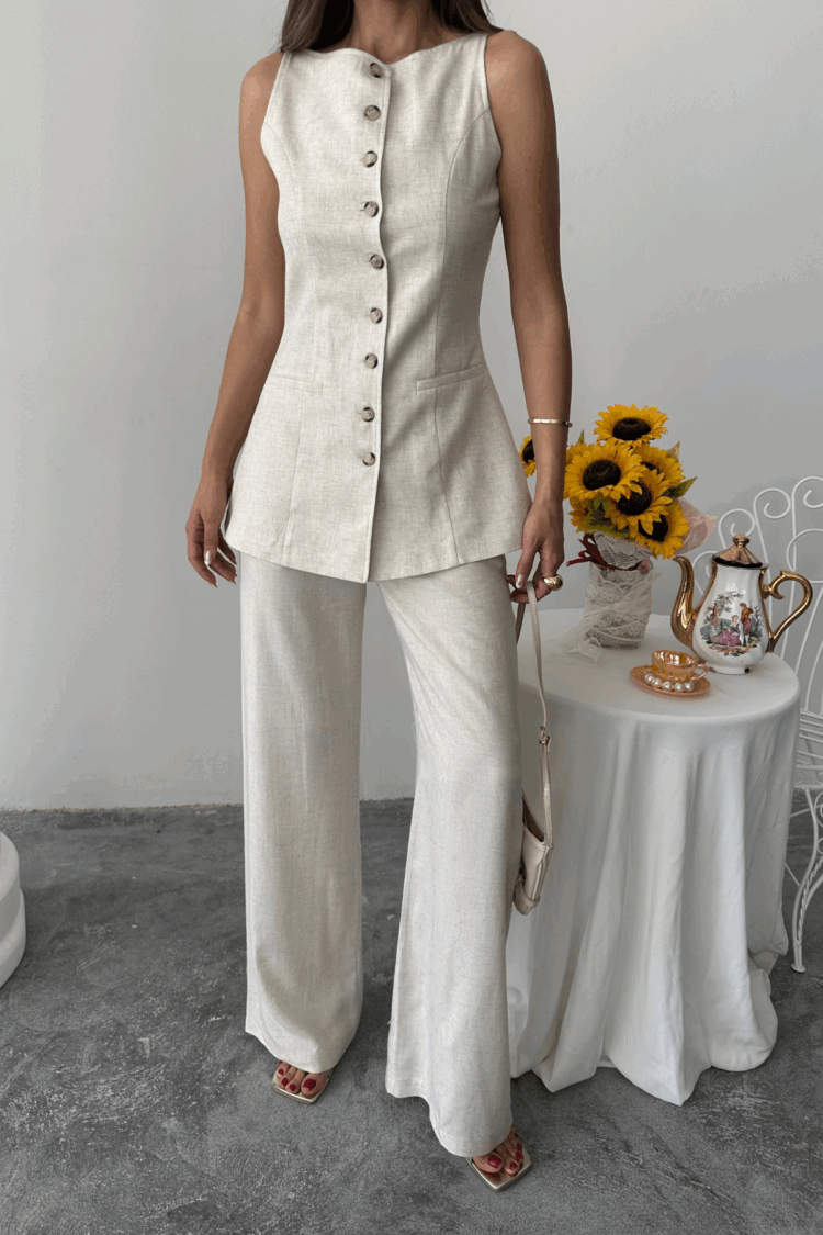 Linen Vest - Trousers Suit