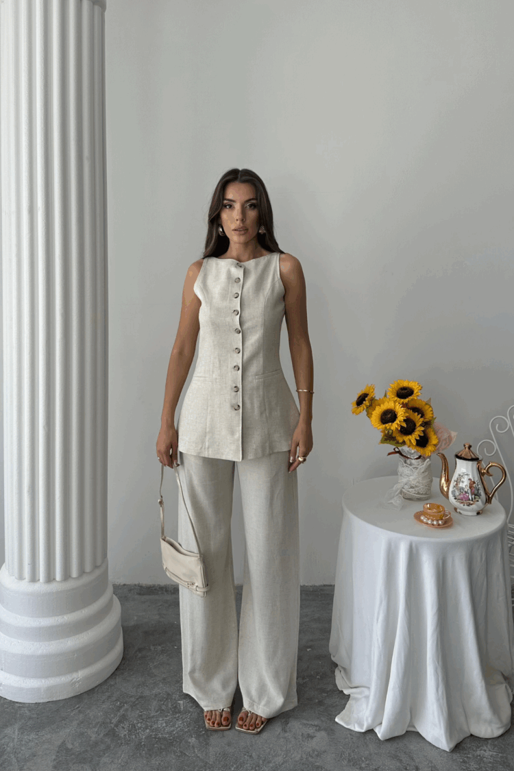 Linen Vest - Trousers Suit