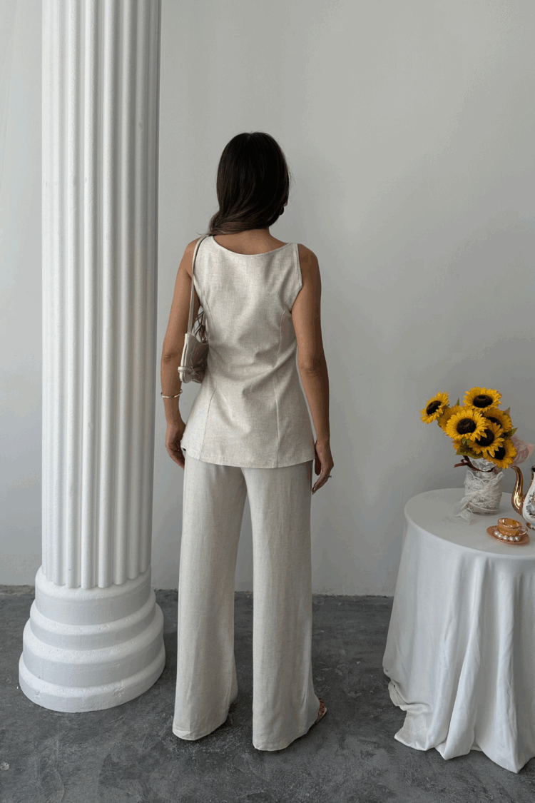 Linen Vest - Trousers Suit
