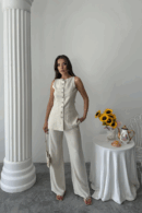 Linen Vest - Trousers Suit - Brand: Ello - Women's Clothing Wholesale - Globality Store