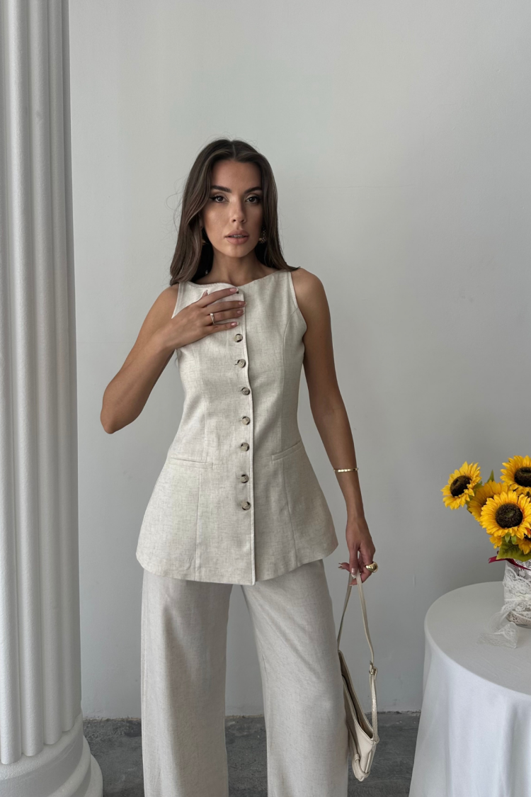 Linen Vest - Trousers Suit