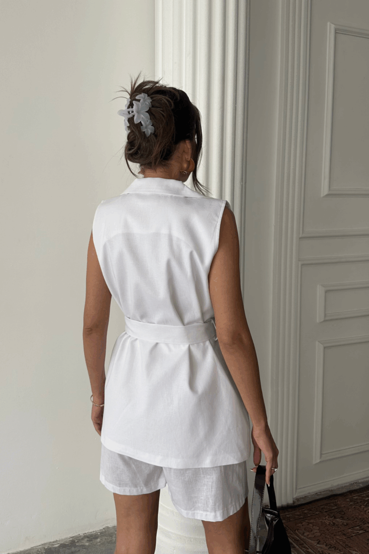 Linen Vest - Shorts Set