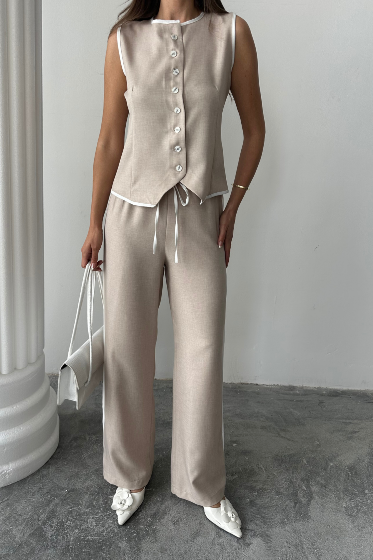 Ribbed Vest - Trousers Suit