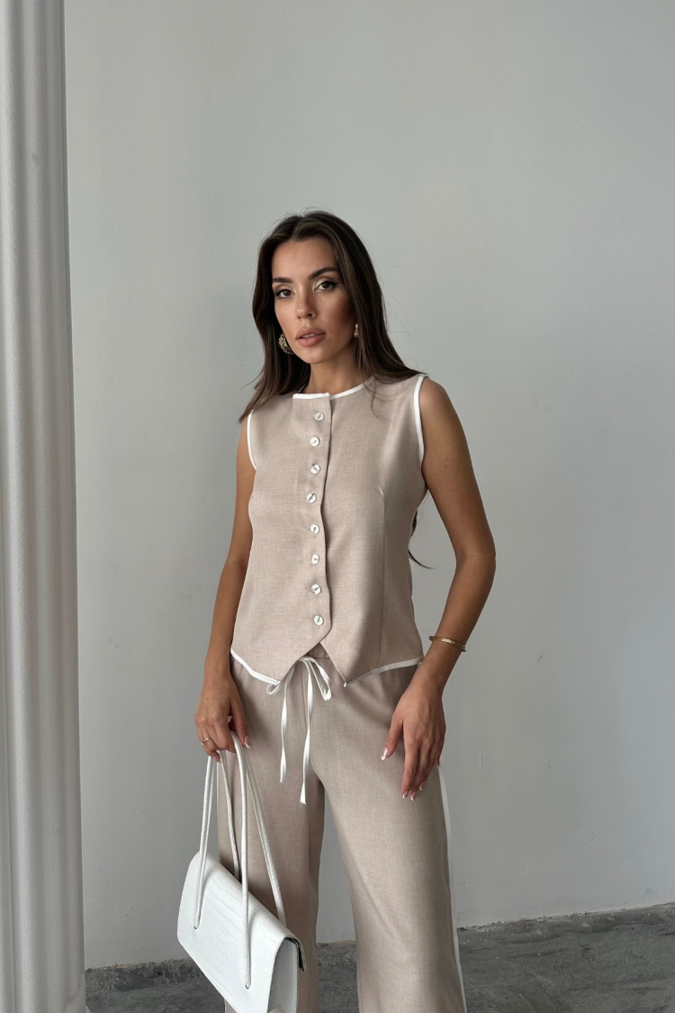 Ribbed Vest - Trousers Suit