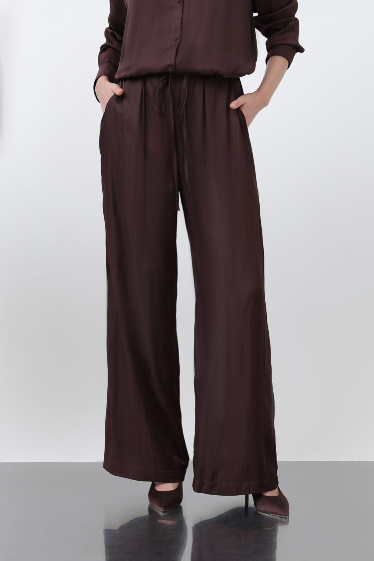 Women's Satin Tie Waist Pants