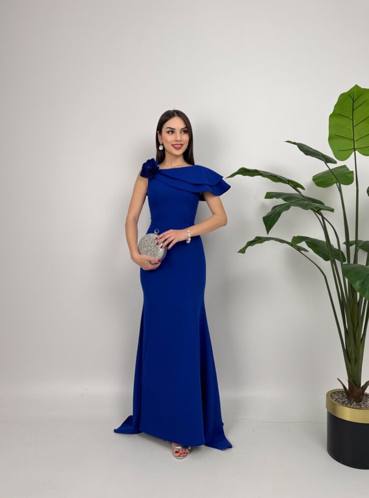 Shoulder Ruffle Rose Dress - Brand: Miss Janell - Women's Clothing Wholesale - Globality Store