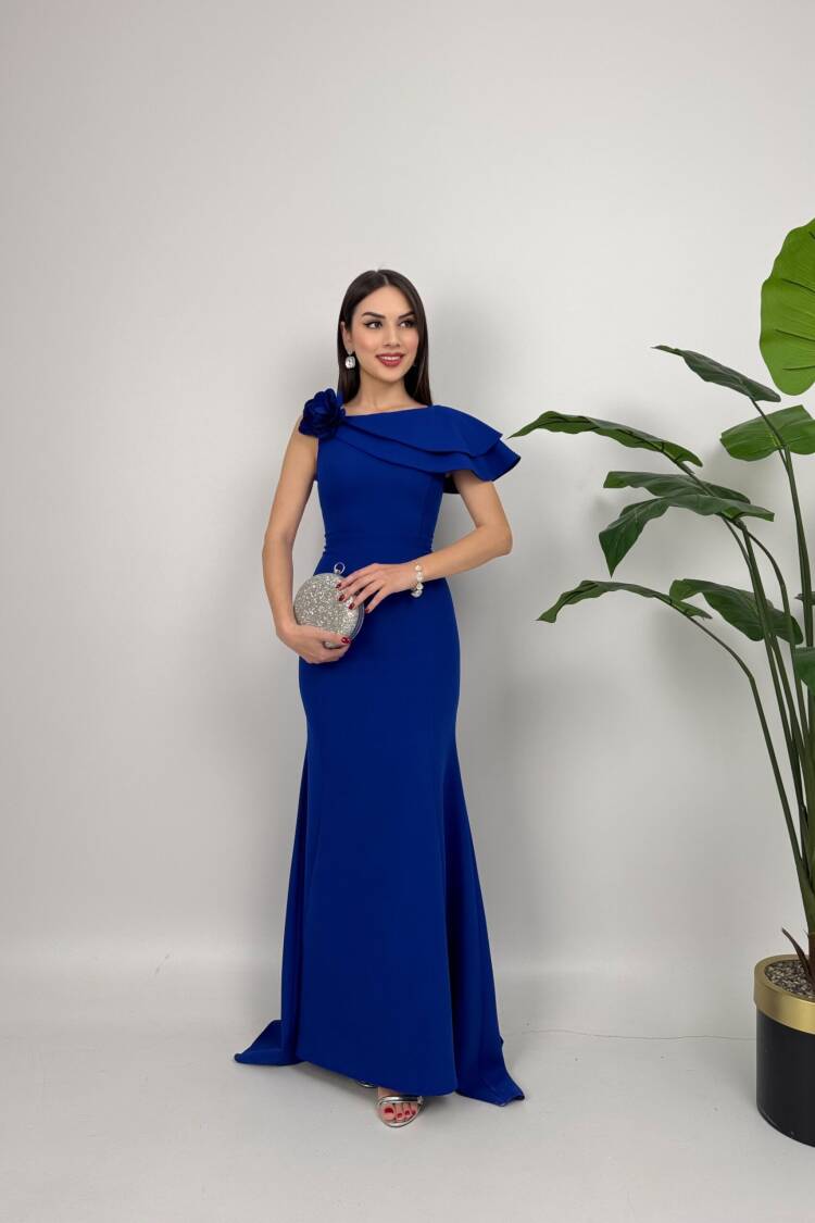 Shoulder Ruffle Rose Dress - Brand: Miss Janell - Women's Clothing Wholesale - Globality Store
