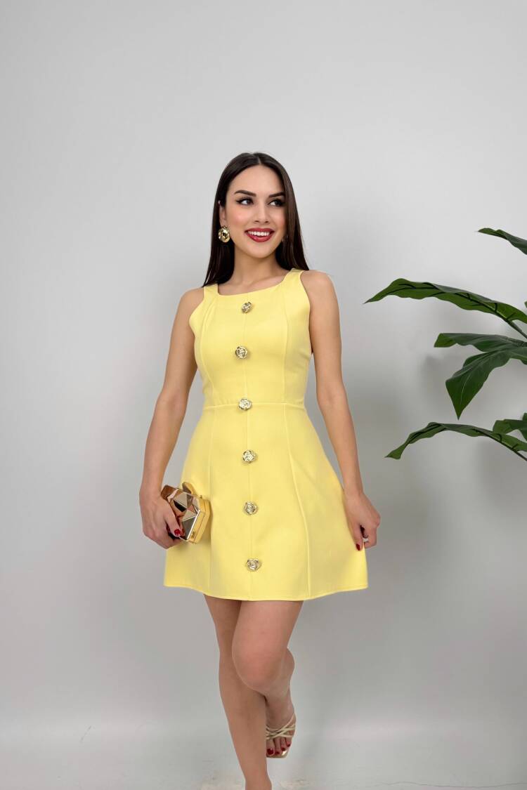 Buttoned Mini Dress