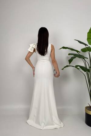 Shoulder Ruffle Rose Dress - Brand: Miss Janell - Women's Clothing Wholesale - Globality Store