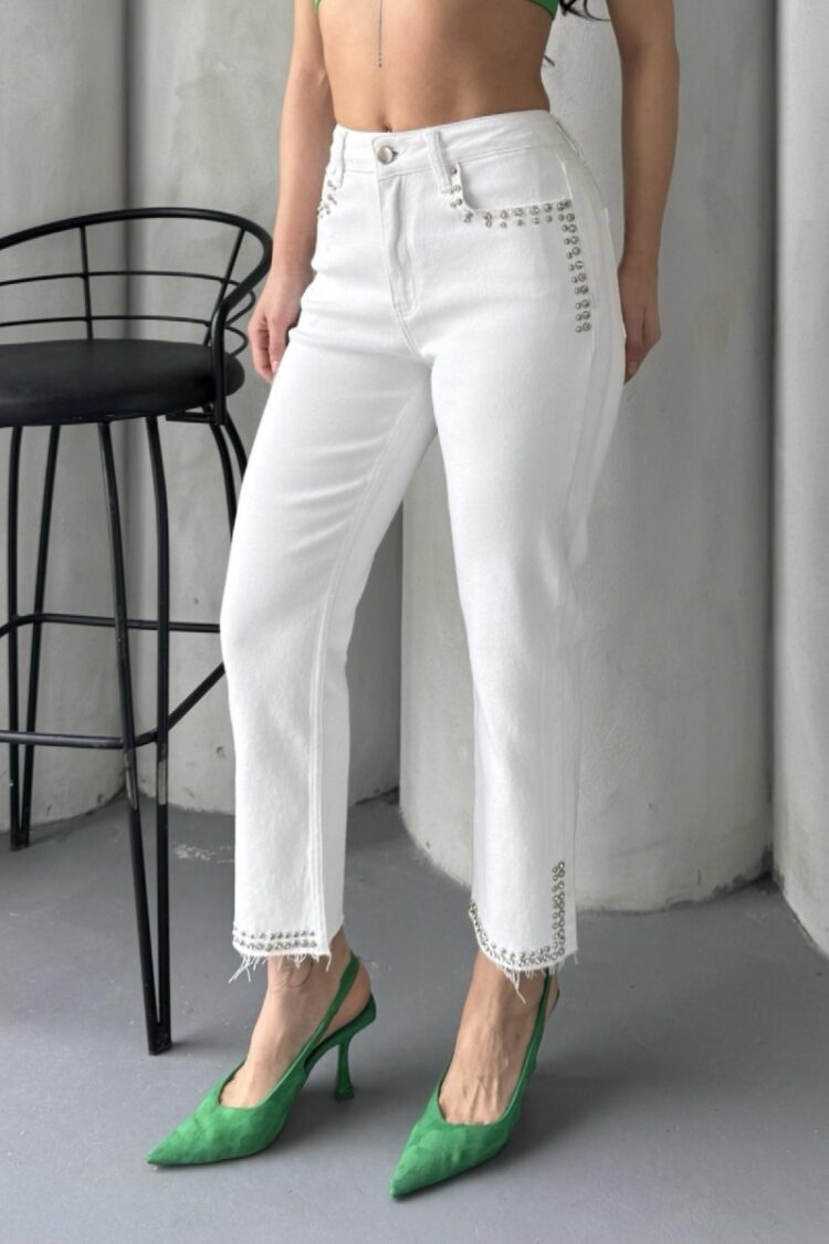 Mom Fit Jeans With Stones - Brand: XLove - Women's Clothing Wholesale - Globality Store