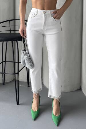 Mom Fit Jeans With Stones - Brand: XLove - Women's Clothing Wholesale - Globality Store