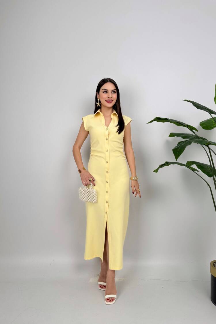 Front Buttoned Dress - Brand: Miss Janell - Women's Clothing Wholesale - Globality Store
