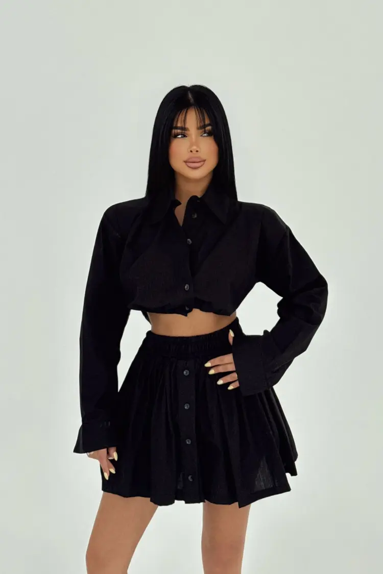 Front Buttoned Skirt Suit - Brand: EYYO ATELIER - Women's Clothing Wholesale - Globality Store