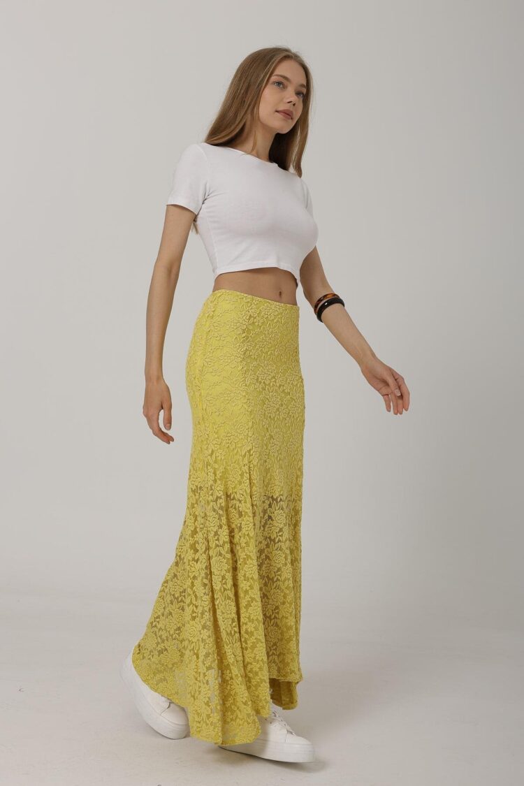 Elastic Waist Lace Skirt - Brand: Reyon - Women's Clothing Wholesale - Globality Store