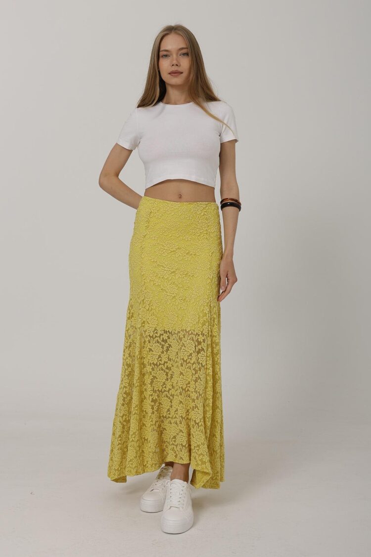 Elastic Waist Lace Skirt
