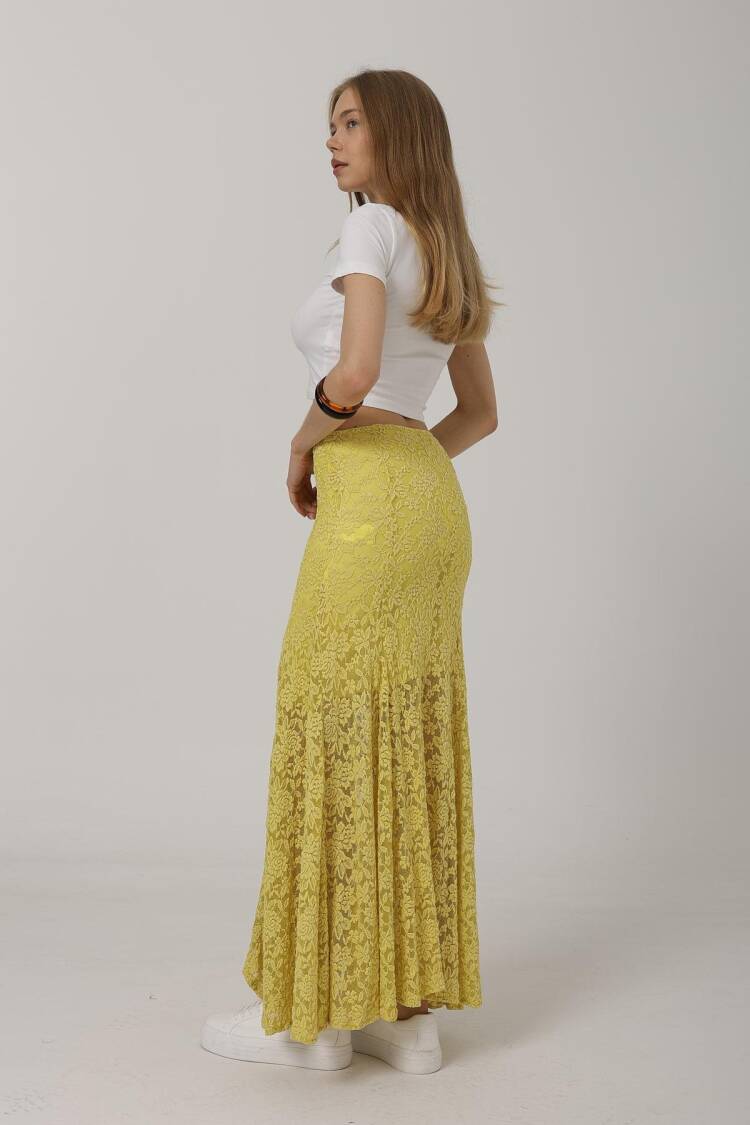Elastic Waist Lace Skirt