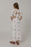 Embroidered Back Bow Tie Dress - White - Brand: Reyon - Women's Clothing Wholesale - Globality Store