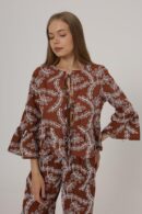 Bow Tie Embroidered Blouse - Brand: Reyon - Women's Clothing Wholesale - Globality Store