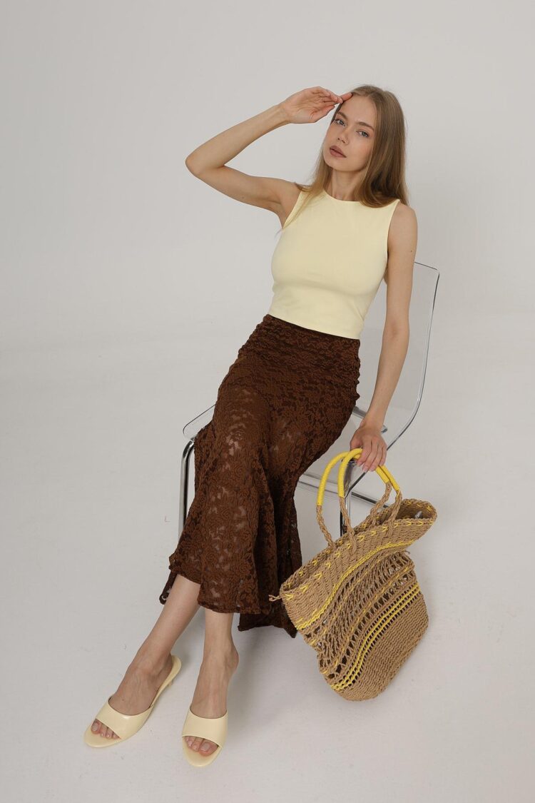 Elastic Waist Lace Skirt - Brand: Reyon - Women's Clothing Wholesale - Globality Store