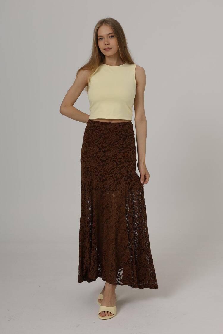 Elastic Waist Lace Skirt