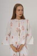Bow Tie Embroidered Blouse - Brand: Reyon - Women's Clothing Wholesale - Globality Store