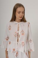 Bow Tie Embroidered Blouse - Brand: Reyon - Women's Clothing Wholesale - Globality Store