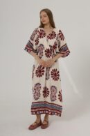 Patterned Half Sleeve Dress - Red - Brand: Reyon - Women's Clothing Wholesale - Globality Store