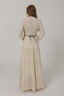 Half Button Front Long Sleeve Belted Dress - Brand: Reyon - Women's Clothing Wholesale - Globality Store