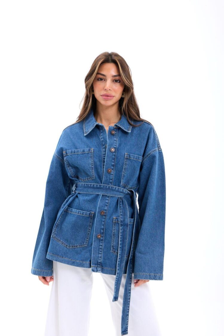 Denim Jacket - Blue - Brand: Fame - Women's Clothing Wholesale - Globality Store
