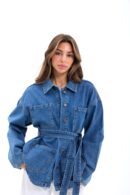 Denim Jacket - Blue - Brand: Fame - Women's Clothing Wholesale - Globality Store