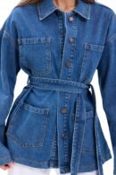 Denim Jacket - Blue - Brand: Fame - Women's Clothing Wholesale - Globality Store