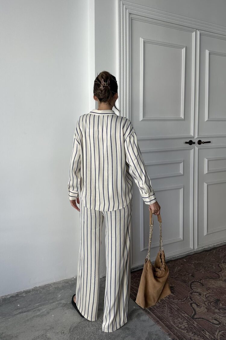 WholesaleStriped Satin Suit