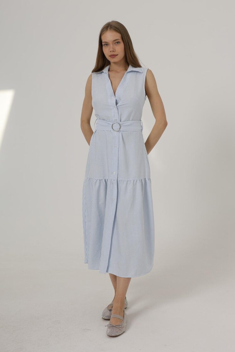 Striped Dress With Belt