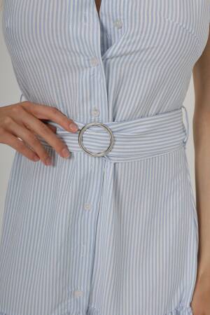 Striped Dress With Belt - Brand: Reyon - Women's Clothing Wholesale - Globality Store
