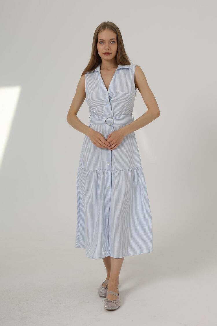 Striped Dress With Belt