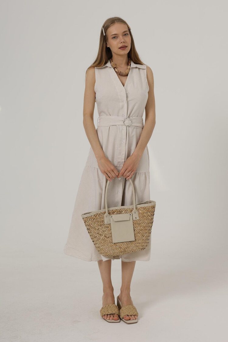 Striped Dress With Belt