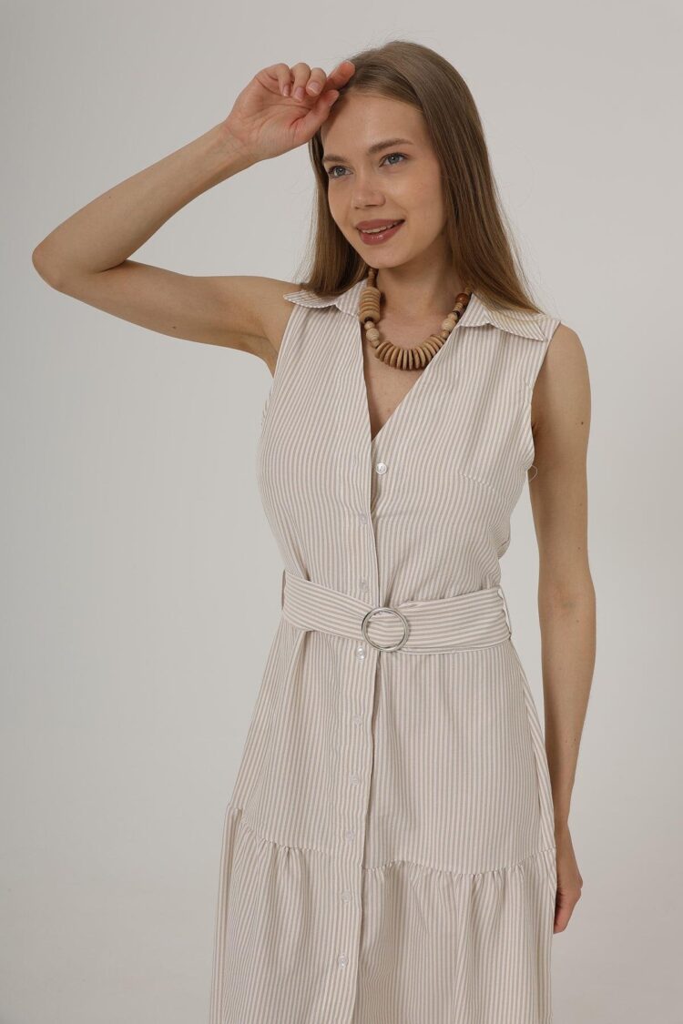 Striped Dress With Belt