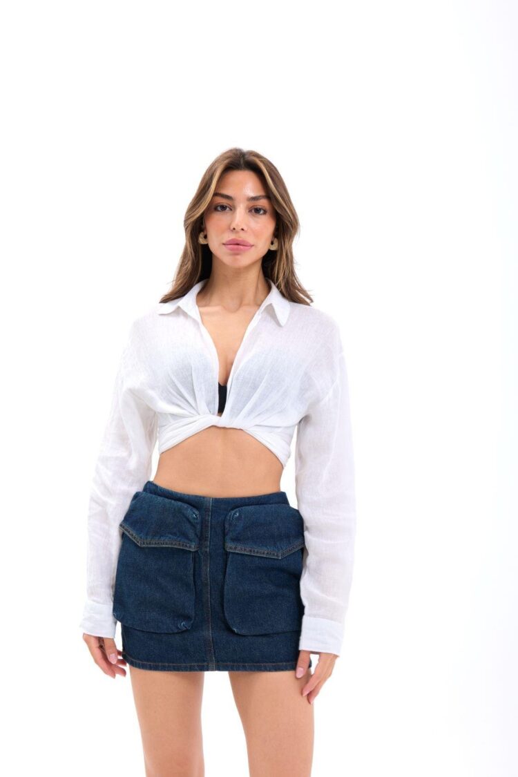 Denim Skirt - Blue - Brand: Fame - Women's Clothing Wholesale - Globality Store