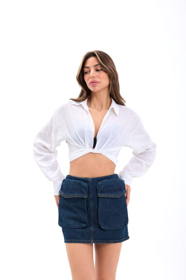 Denim Skirt - Blue