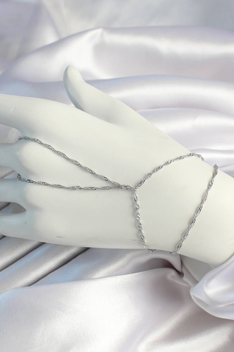 Brass Silver Color Flexible Auger Chain Shakhmeran - Brand: Ebijuteri - Women's Clothing Wholesale - Globality Store