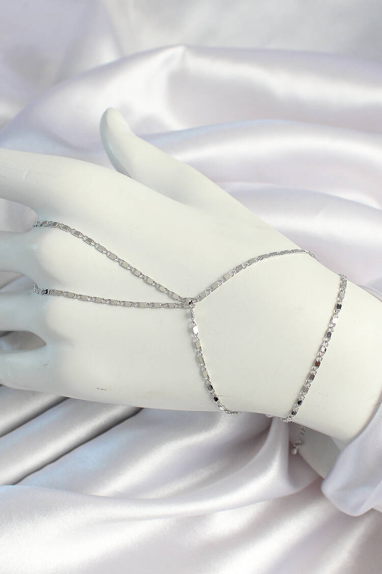 Brass Silver Color Fragmented Crush Chain Shakhmeran - Brand: Ebijuteri - Women's Clothing Wholesale - Globality Store