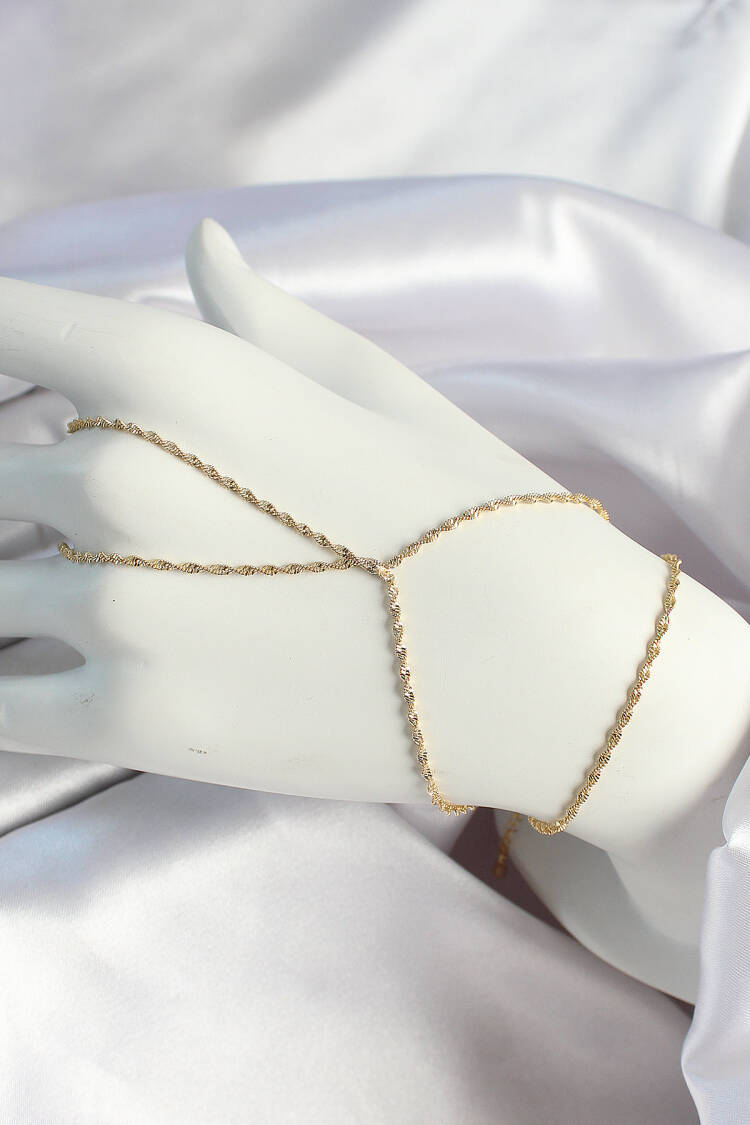 Brass Gold Color Twisted Shakhmeran - Brand: Ebijuteri - Women's Clothing Wholesale - Globality Store